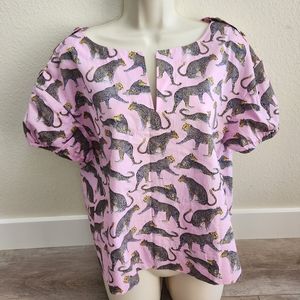 Jcrew Cotton Panther Top Size Large